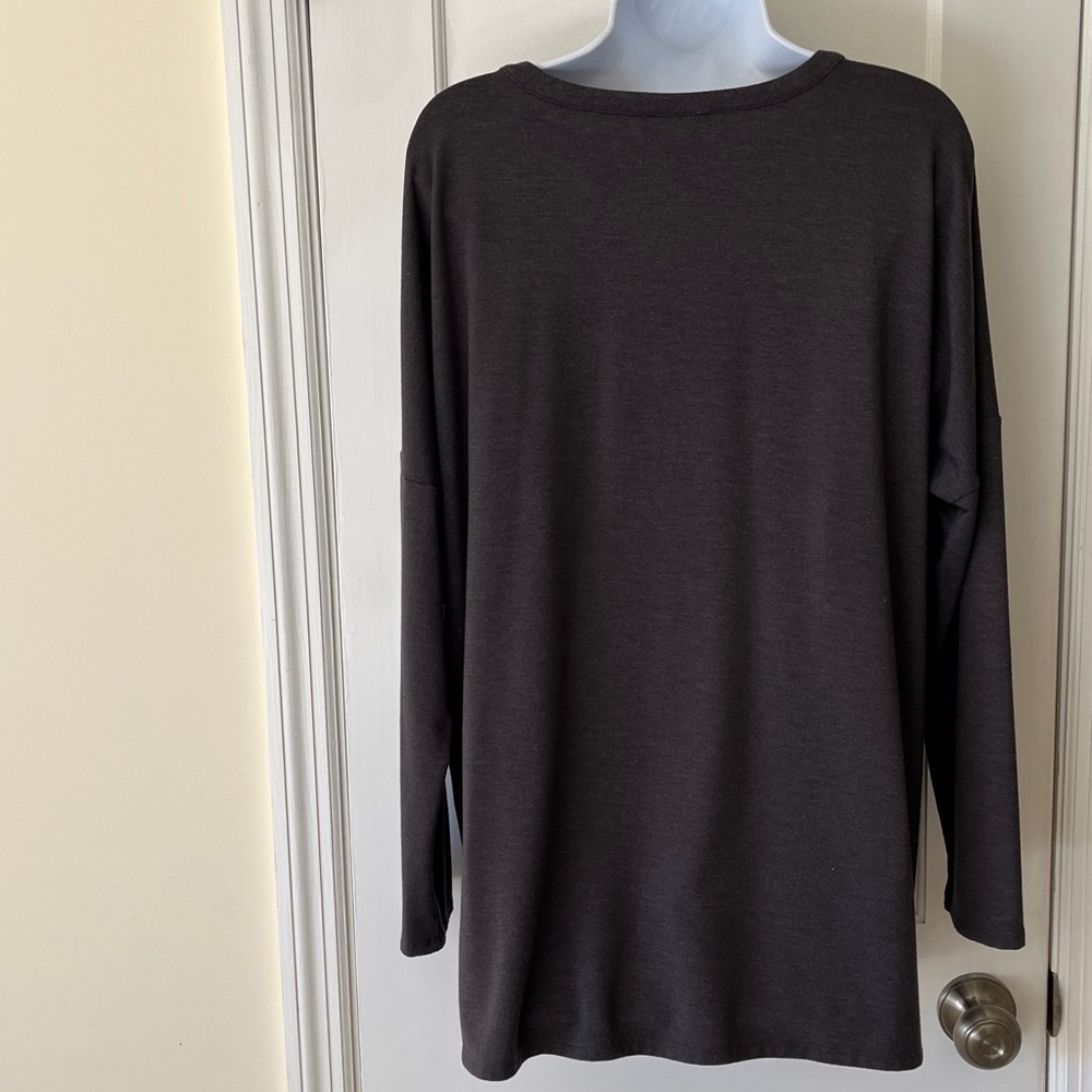J. Jill Sparkle Keyhole Jersey Tunic Top Women’s XLP Gray Lightweight‎ Modern - Picture 8 of 15